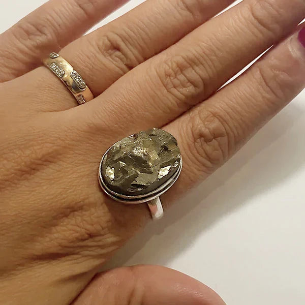 Cueen™ Natural Pyrite Ring