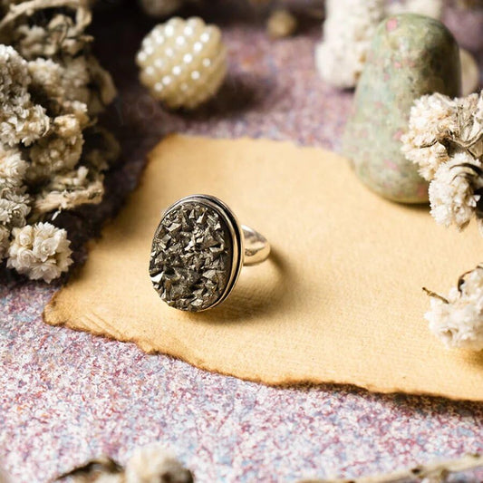 Cueen™ Natural Pyrite Ring