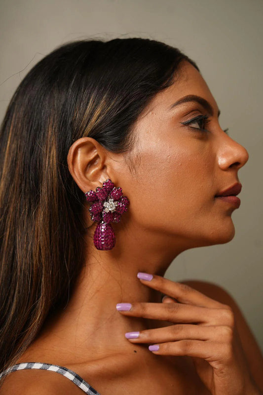 3 in 1 Floral Dilemma Earrings in Invisible Setting