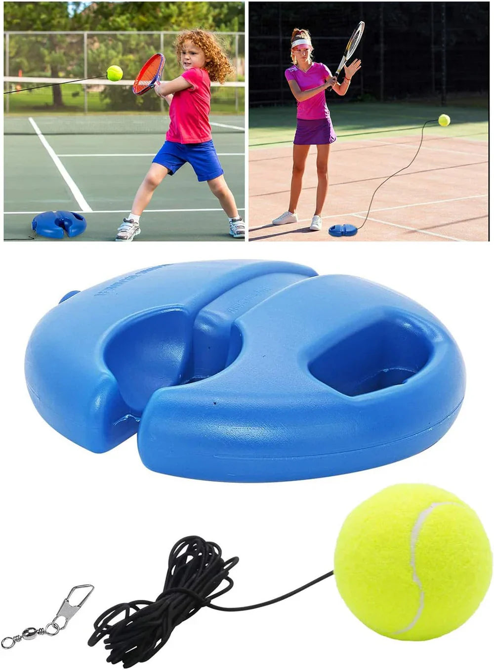 Cueen™ Portable Cricket and Tennis Trainer Rebound Ball