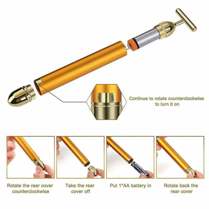 Cueen™ 24K Gold Electric Facial Massage Roller