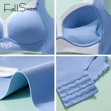 FallSweet Seamless Bras for Women Plus Size Wireless Brassiere Lightly Lined Full Coverage Bra