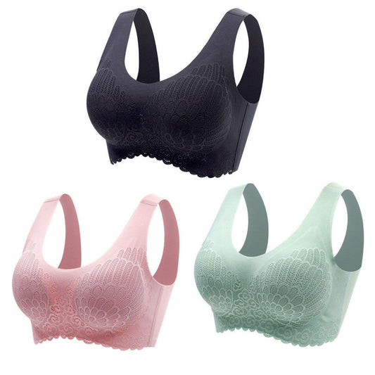 Latex Bra Seamless for Women Underwear Push Up Bralette with Pad Vest Top Bra ( pack of 3 )