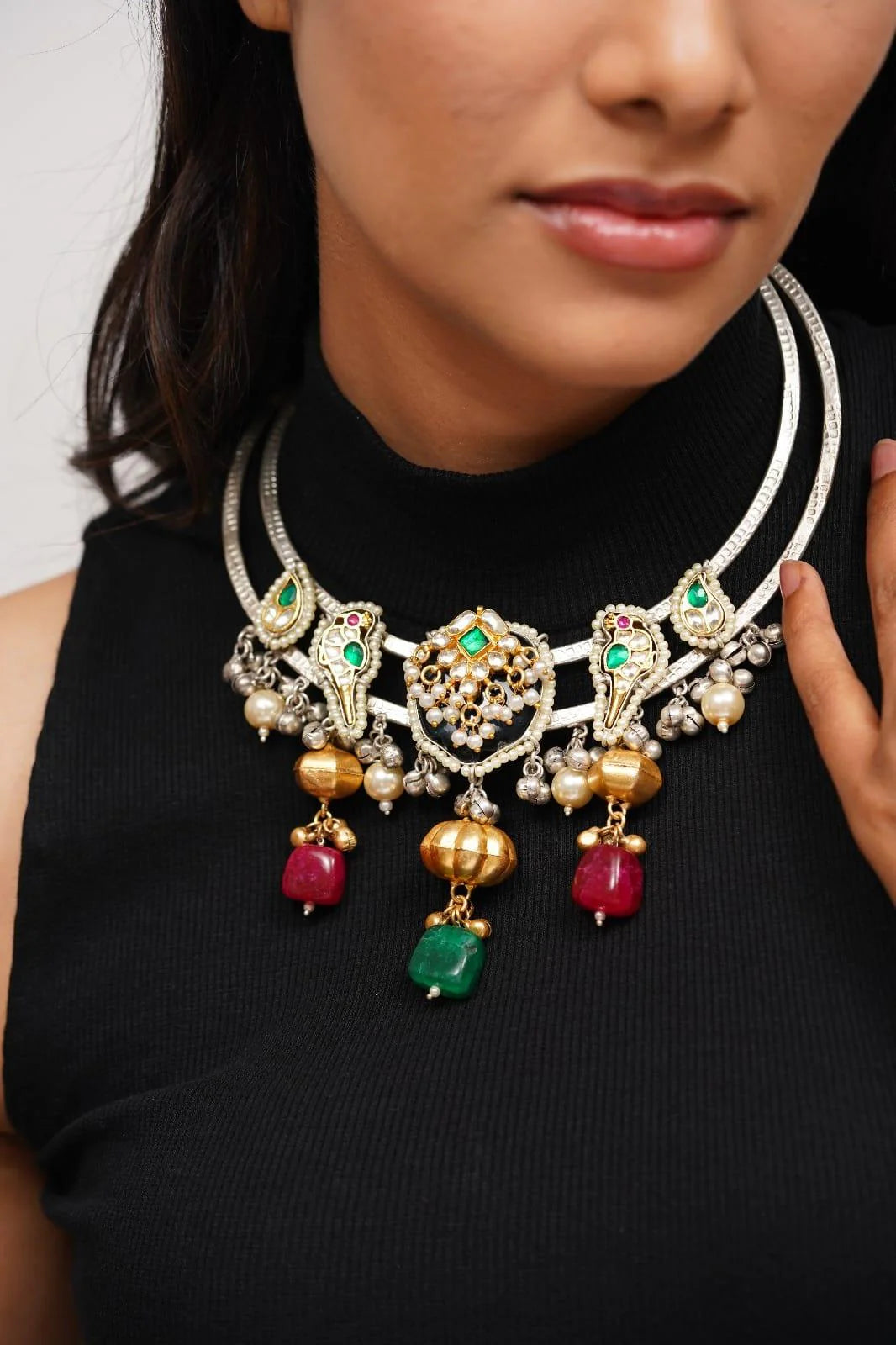 Tanuja Adjustable Banjaran Statement Stiff Necklace