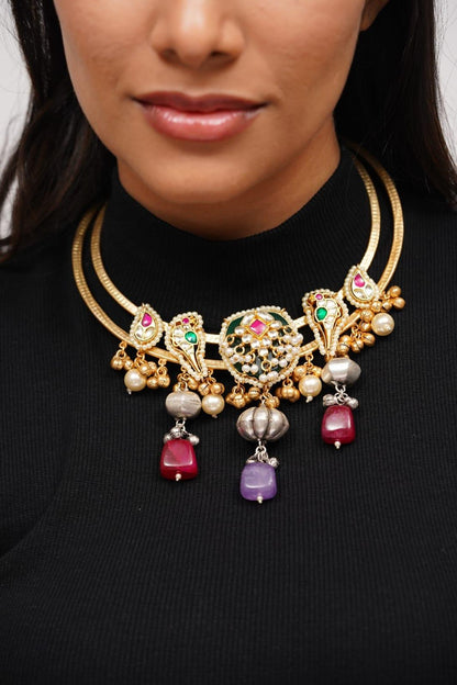 Tanuja Adjustable Banjaran Statement Stiff Necklace